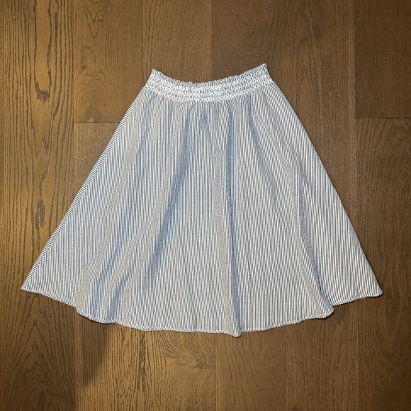 POL Women’s Striped Skirt S/M Gray And White Boho Festival Beach - Picture 2 of 5